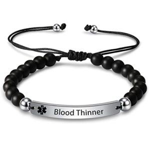 Blood Thinner Natural Stone Beaded Medical ID